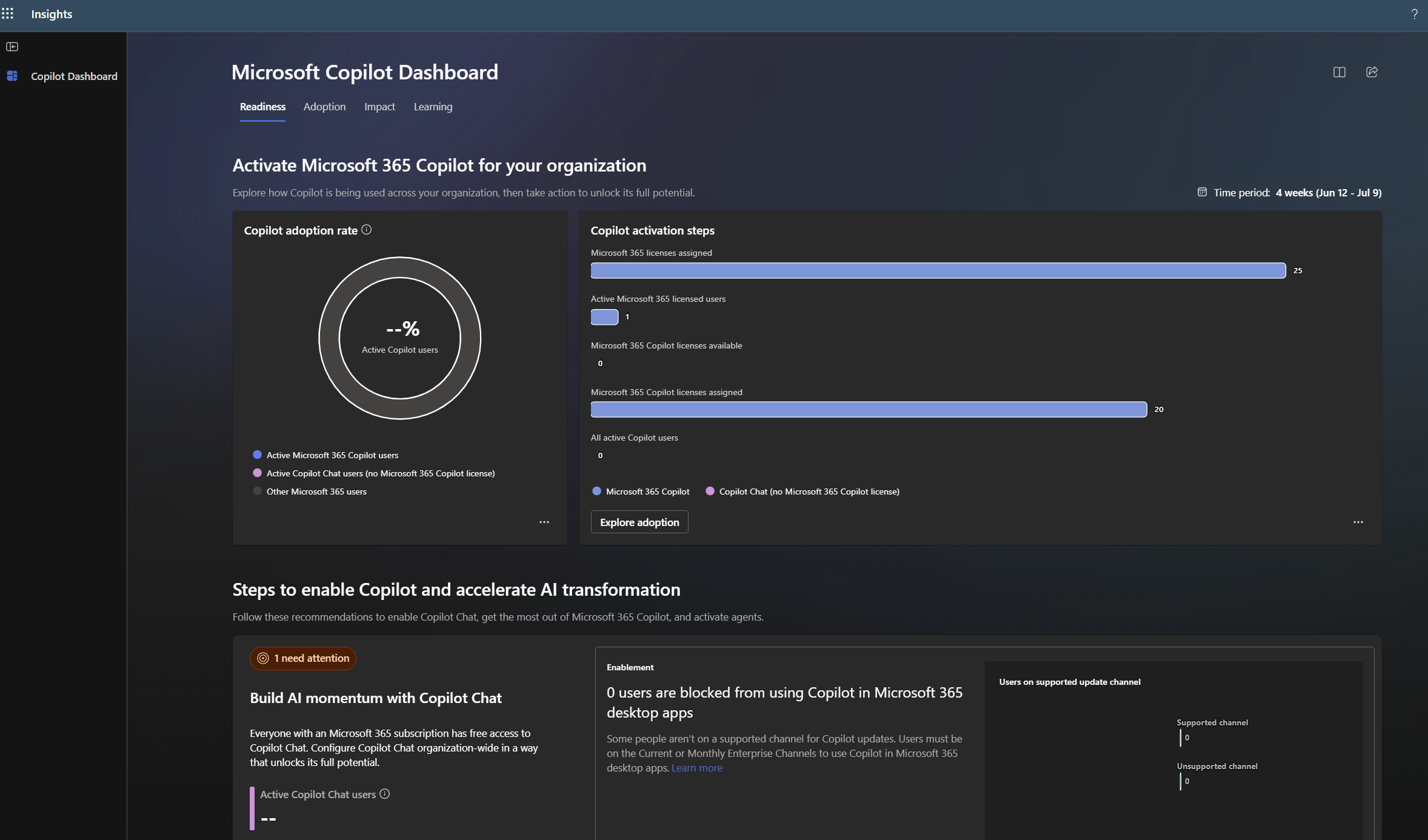 Set up Copilot usage tracking with the Copilot Dashboard : étape 6
