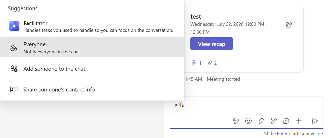 Facilitator: the agent that takes notes in your Teams meetings for you : étape 6 (1)