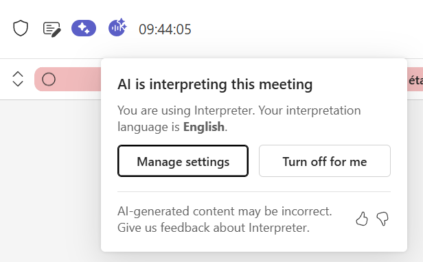 Interpreter: the real-time interpreter for your Teams meetings : étape 4