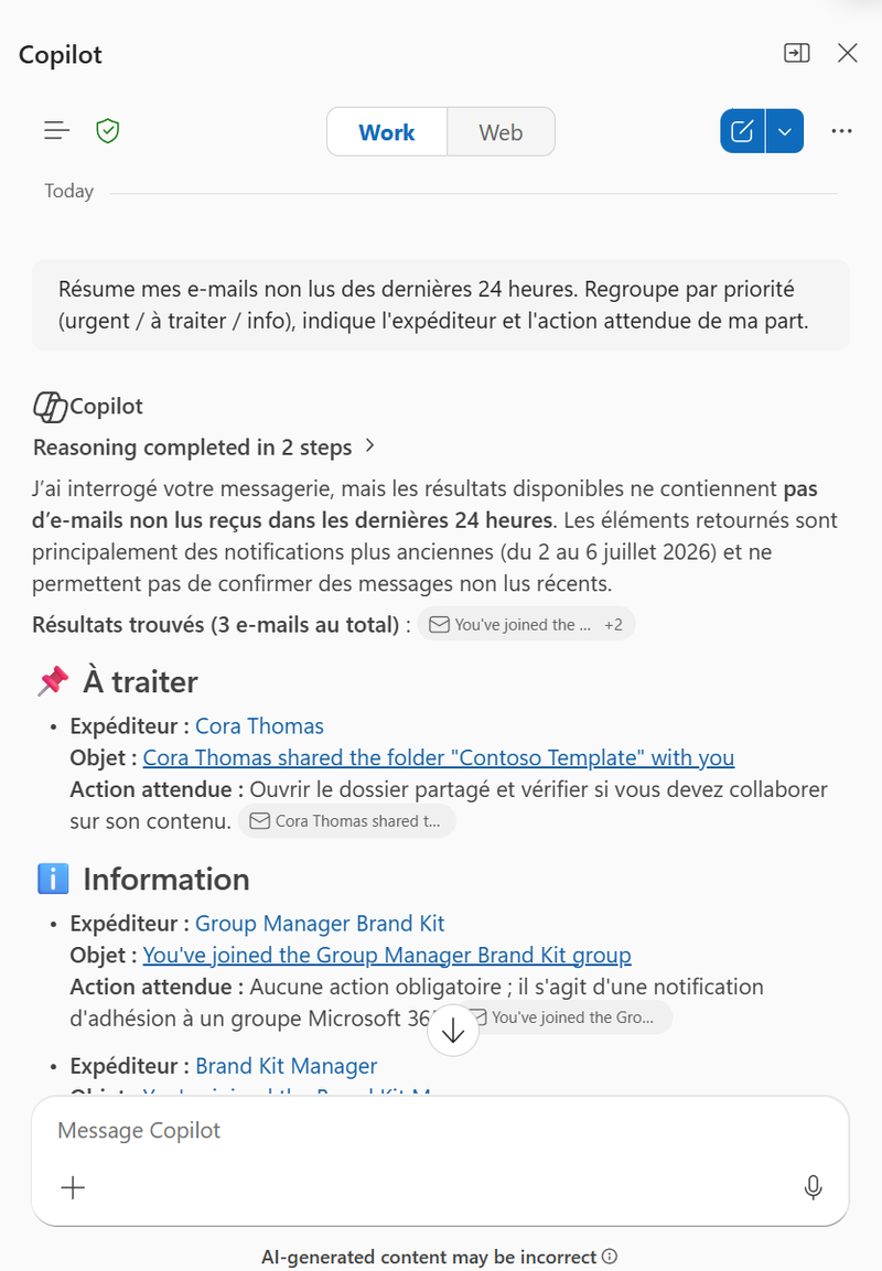 Summarize your inbox and reply to an email : étape 1