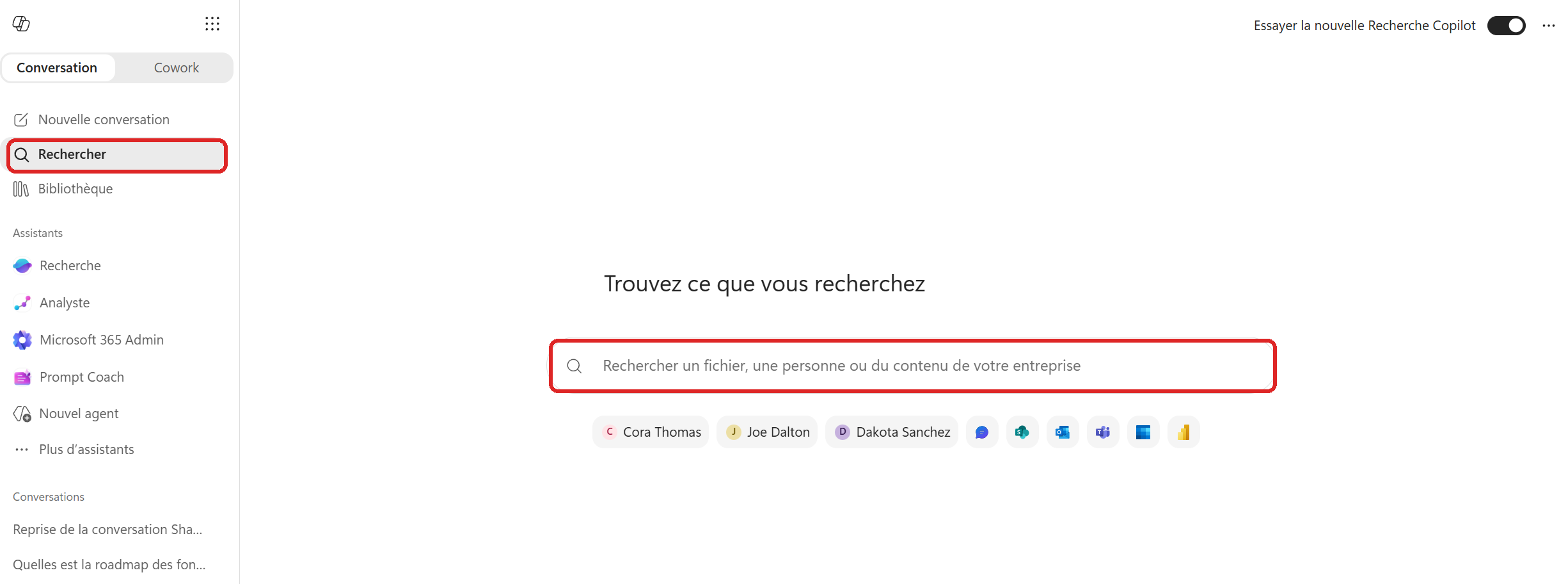 Copilot Search: find the right file using natural language : étape 1